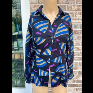 Vintage 80s Handmacher Sport Novelty Print Shirt